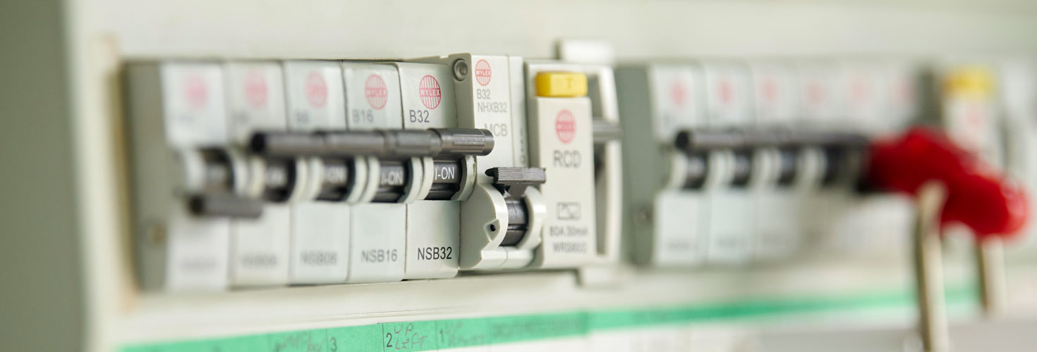 Electrical consumer unit displaying switches
